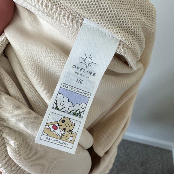 Aerie Offline Hugger Knit Midi Skirt NEW Cream Size Large - Picture 8 of 11